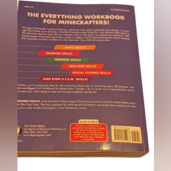 NWOT The Best and Biggest Fun Workbook for Minecrafters Grades 1 & 2 math STEM - Picture 2 of 9